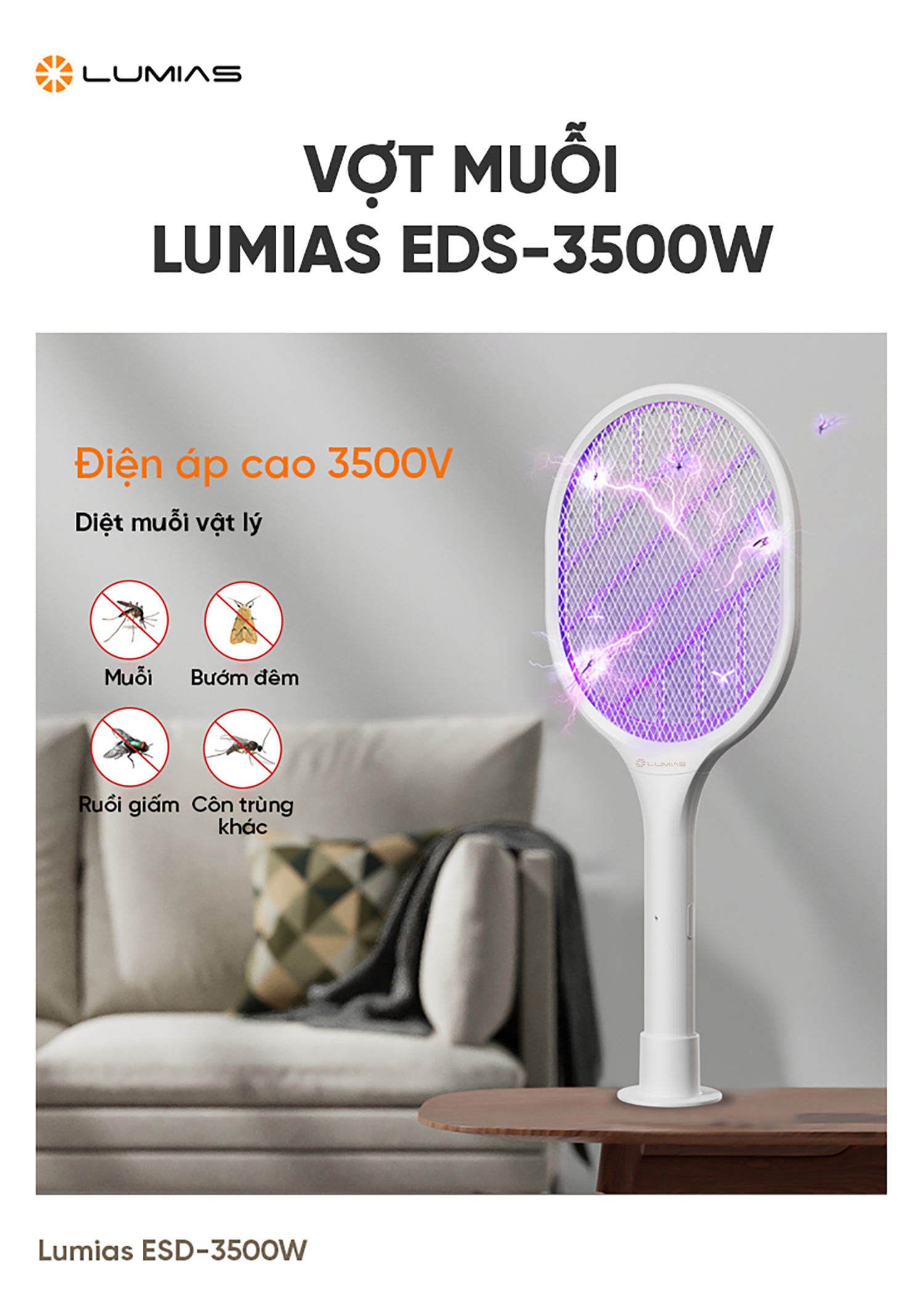 Vợt muỗi ESD-3500W chính hãng