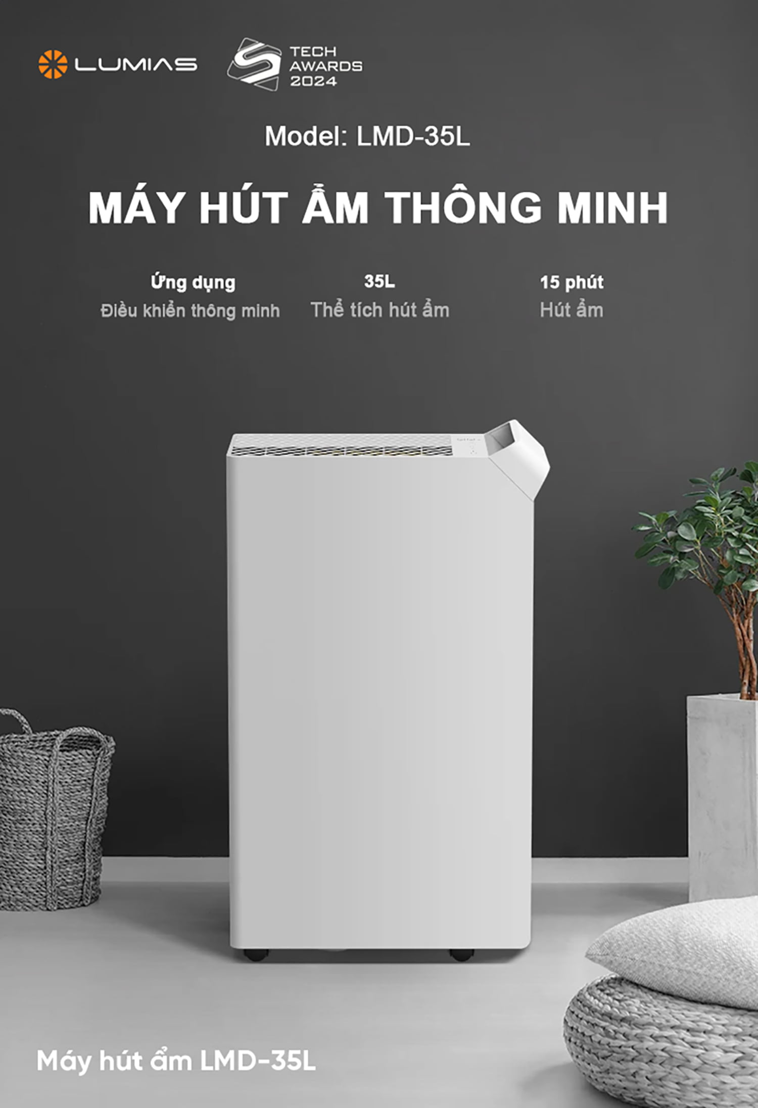 Máy hút ẩm Lumias LMD-35L chính hãng