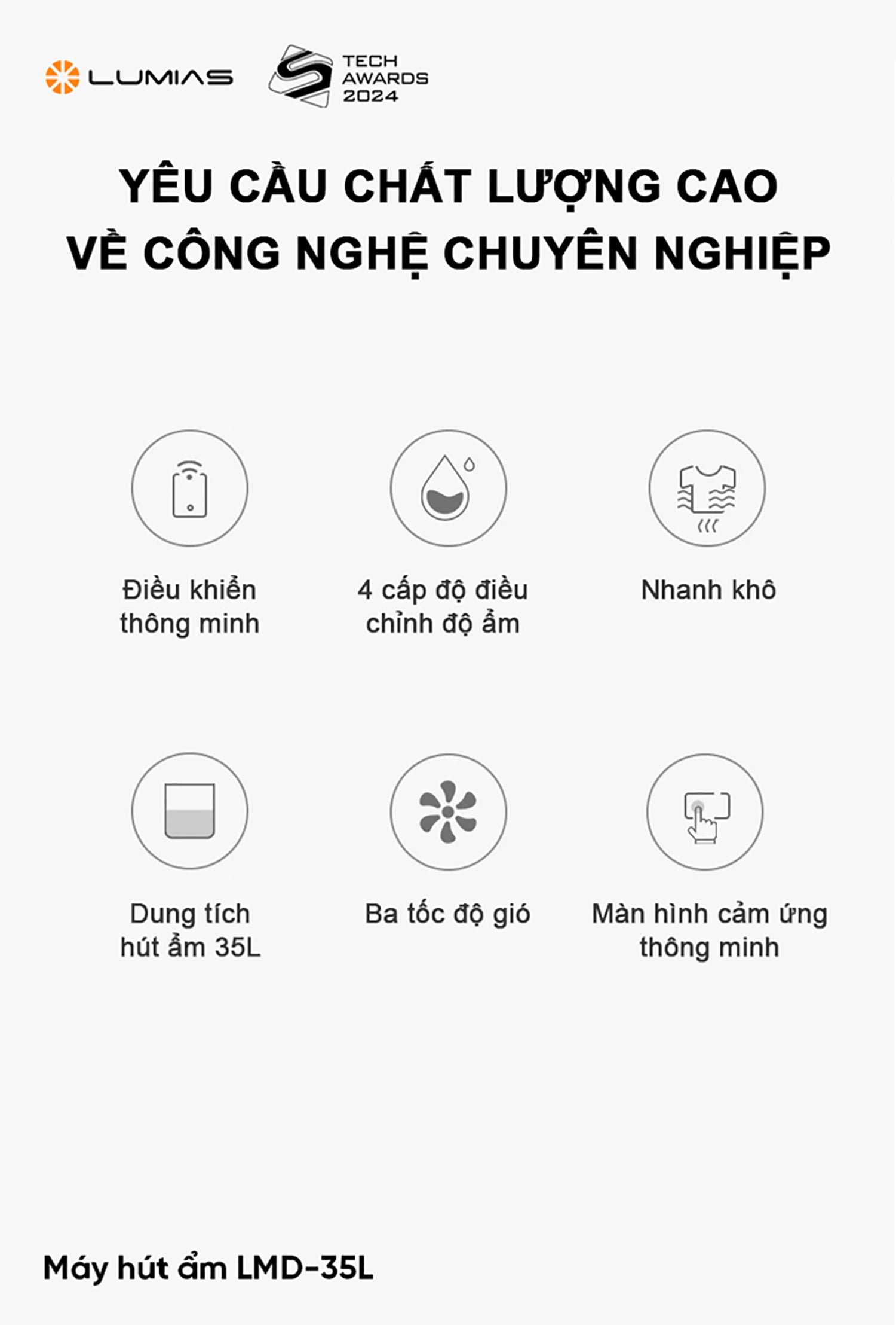 Máy hút ẩm Lumias LMD-35L chất lượng cao và chuyên nghiệp