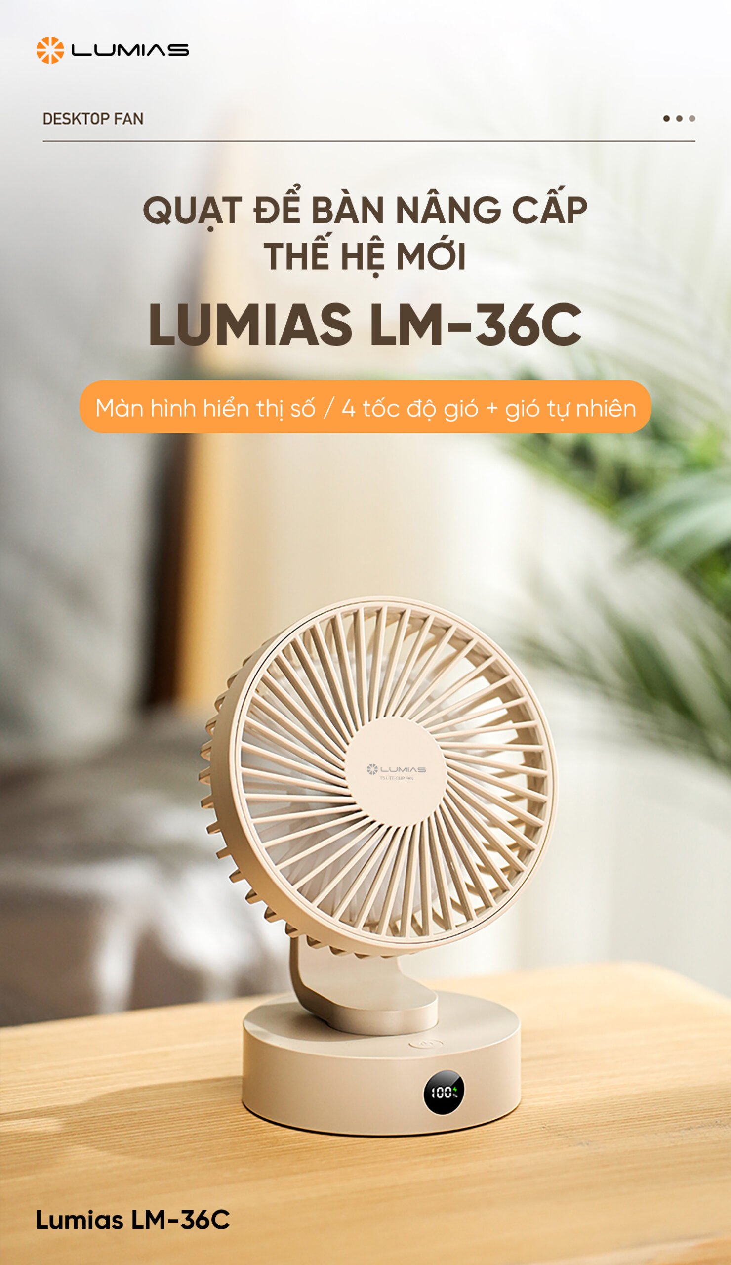 Quạt để bàn Lumias LM-36C chính hãng