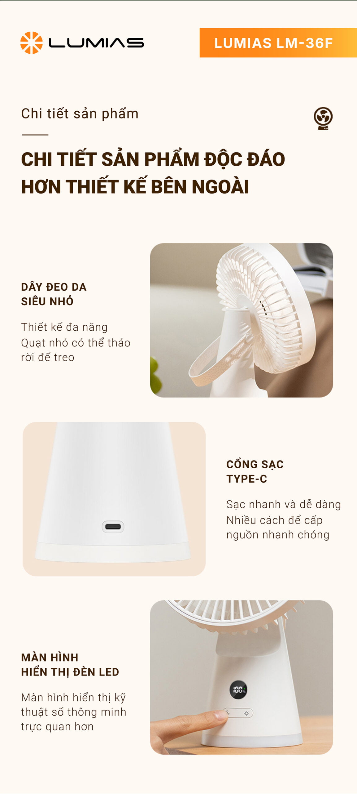 Quạt để bàn LM-36F độc đáo và hiện đại